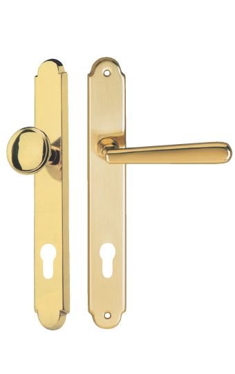 Kování bezpečnostní ALT-WIEN klika/knoflík 90 mm vložka PRAVOLEVÝ mosaz OLV - Kliky, okenní a dveřní kování, panty Kování dveřní Kování dveřní bezpečnostní